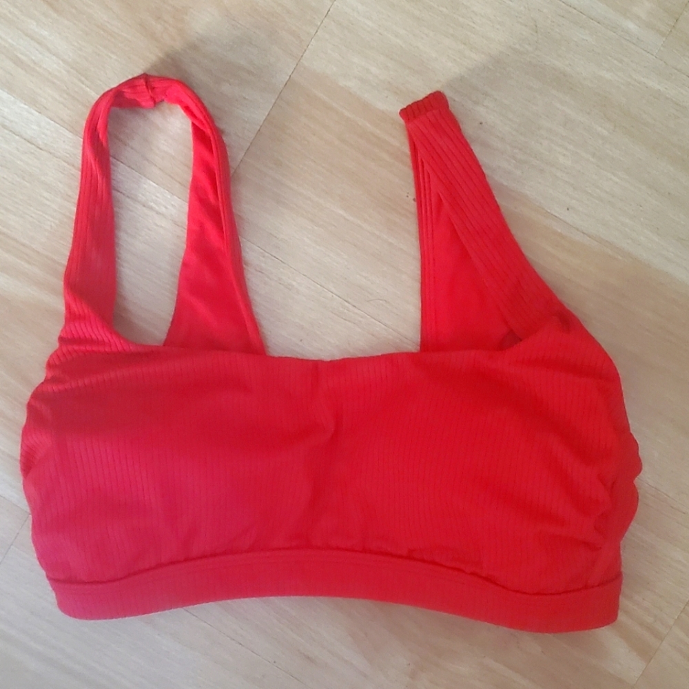 Red Bikini top, padded, size Medium